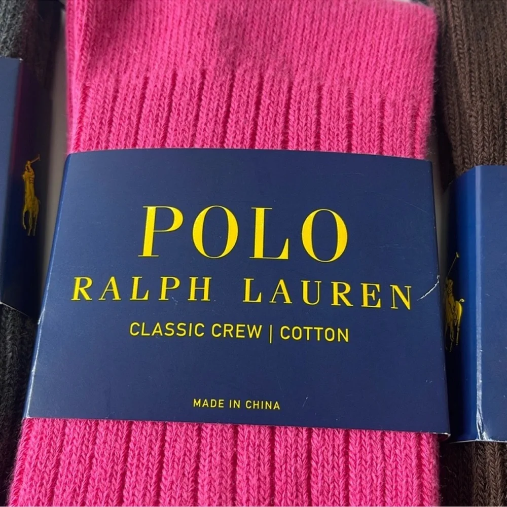 Polo Ralph Lauren Classic Cotton Crew Socks 4 Pairs Large